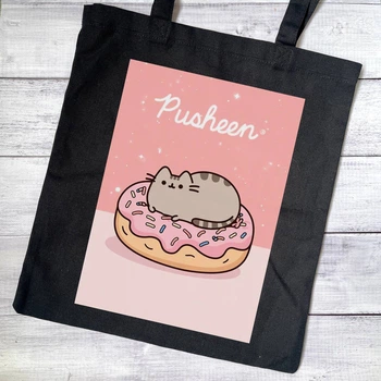 Еко сумка, шопер з принтом Pusheen Пушин 40х37 см (ПУ00125)