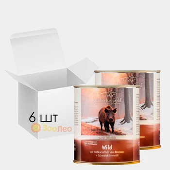 Консервований корм Hubertus Gold Wild для собак, дичина та батат, 800 г (6 шт)