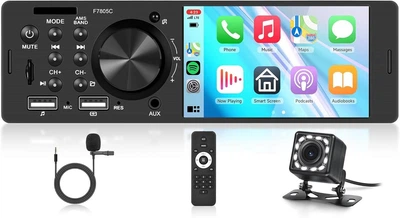 Автомобильная магнитола Rimoody 1 DIN c CarPlay, Android Auto и 4" сенсорным экраном