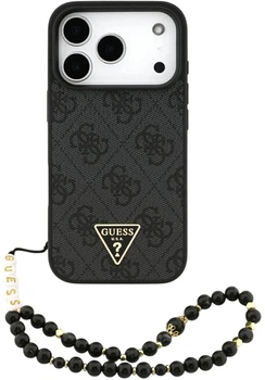 Etui plecki Guess 4G Strap Triangle Logo MagSafe do Apple iPhone 17 Pro Max Black (3666339526498)