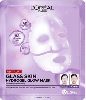 Гідрогелева маска L'Oreal Paris Revitalift Filler Glass Skin для надання сяяння шкірі обличчя 25 г (3600524259686)
