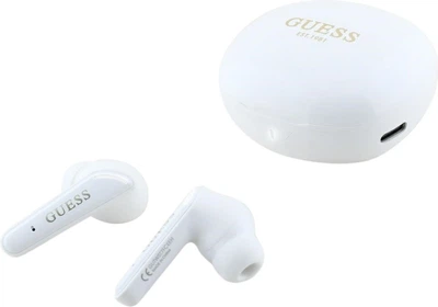 Słuchawki Guess Flat Classic Logo Electroplated TWS White (GUTWST7FCEEH)