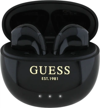 Słuchawki Guess Glossy Effect Egg Shape Printed Classic Logo TWS Black (GUTWSOGELEK)