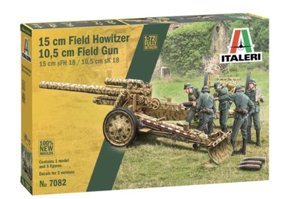 Збірна модель 1:72 гармата 15 cm Field Howitzer / 10,5 cm Field Gun Italeri 7082