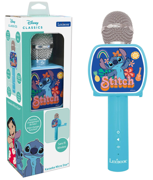 Бездротовий дитячий мікрофон Lexibook MIC240D Stitch для караоке з Bluetooth і динаміком (3380743107745)