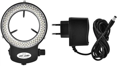 Кольцевая LED лампа для микроскопа (144 диода), Регулируемая яркость, 6000K, Ø63мм
