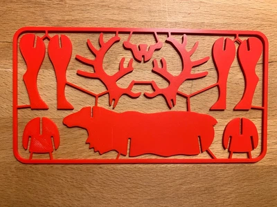 Сборная Декоративная Фигура Олень Reindeer Christmas Card 3Д Печать Красный 10 См