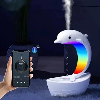 Увлажнитель воздуха Y-18 Дельфин антигравитационный ночник и RGB подсветкой, белый (8155)