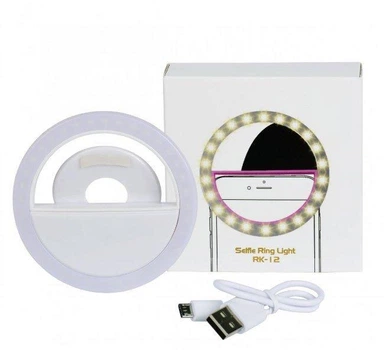 Світлодіодне селфі кільце Selfie Ring Light RK - 12 Білий