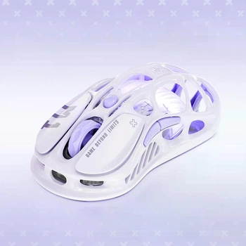 Геймерська акумуляторна, бездротова (Bluetooth + 2,4G), миша GravaStar M1 Pro, magnesium alloy body, PAW3395 ,RGB, Lavender Purple (GRAVASTARM1PRO_PL)