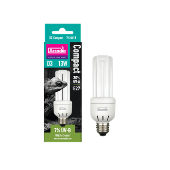 Ультрафіолетова лампа ARCADIA MINI TRIPLE U D3 7% UVB SCREW IN COMPACT 13 WATT (R2100280)