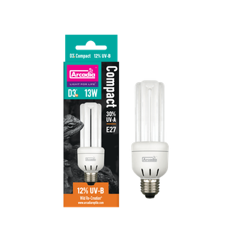 ARCADIA MINI TRIPLE U D3+ 12% SCREW IN COMPACT 13 WATT (R2100285) ультрафіолетова лампа для рептилій