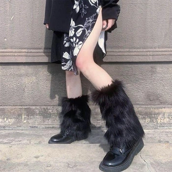 Пухнасті гетри Чорні, one size