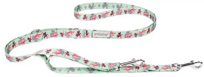 Smycz regulowana dla psów Amiplay BeHappy 7 w 1 XL 1-2 m Flamingo (5907563282155)