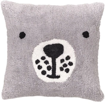 Poduszka dla dzieci Today Magic Jungle bawełniana Szary miś 40 x 40 cm (3574641213183)