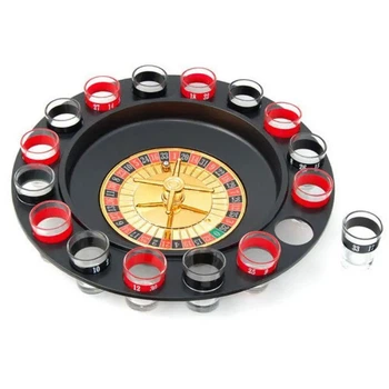 Алкогольная рулетка Drinking Roulette Set i3-90 на 16 рюмок диаметр 30 см материал пластик и стекло