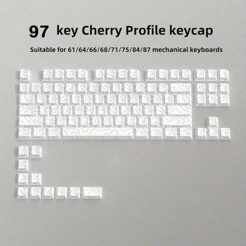Набір кейкапів PBT ENG White Contour 98 штук