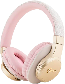 Навушники Guess 4G Leather Tone On Tone Script Pink (3666339170226)