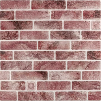 3D панель стінова самоклеюча Sticker Wall 700*700cm*4mm клінкер рожева глина D (3DPanda-2005)