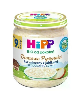 Пюре дитяче HiPP BIO Домашні смаколики молочна рисова каша з яблуками, 9+ місяців, 200 г