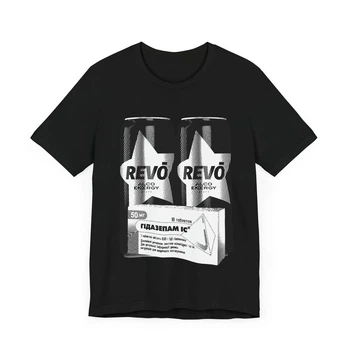 Футболка унисекс с принтом revo & гидаземпам. Черный, S