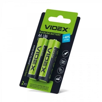 Лужні батарейки Videx AA LR6 Alkaline Battery 2 шт