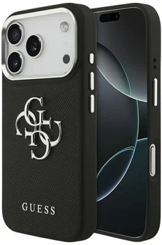 Etui plecki Guess Grained Big 4G Classic Logo do Apple iPhone 17 Pro Max Black (3666339518103)