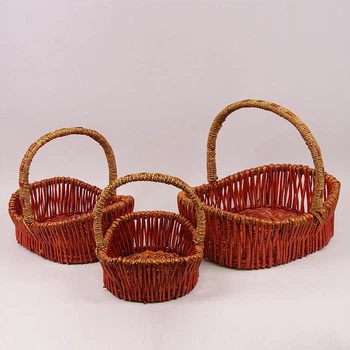 Комплект терракотовых корзинок из лозы 3 шт. 45991