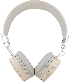 Słuchawki Guess Grained Classic Round Shape ENC Beige (3666339328955)