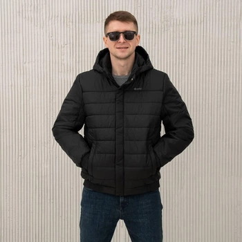 Куртка чоловіча демісезонна великого розміру UF-Fashion 35-скф 60 чорний