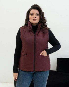 Жіноча жилетка весняна великого розміру UF-Fashion 00115-mt 50 бордовий