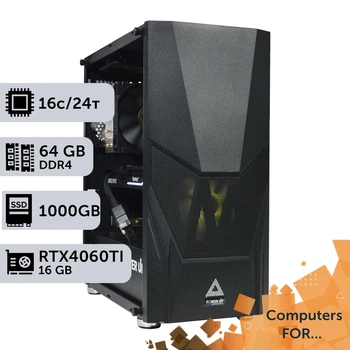 Компьютер Power Up #8 для DaVinci Resolve/Core i7 13700K/64 GB/HDD 2 TB/SSD 1TB/GeForce RTX 4060Ti 16GB для анимационного дизайна и видеомонтажа и постобработки
