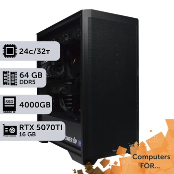 Компьютер Power Up #17 для Blender/Core i9 14900K/64 GB/SSD 4TB/GeForce RTX 5070Ti 16GB специальная конфигурация для проектирования машиностроения и инженерии