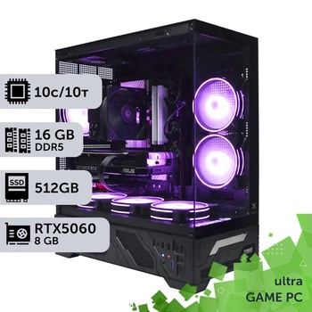 Игровой компьютер GamePC Ultra #572 Core Ultra 5 225F/16 GB/SSD 512GB/GeForce RTX 5060 8GB сборка для киберспорта современных игр стрима