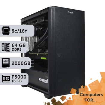 Компьютер Power Up #5 для Illustrator/Ryzen 7 8700F/64 GB/SSD 2TB/NVIDIA Quadro P5000 16GB оптимизирован для редактирования фотографий и 2D-графики