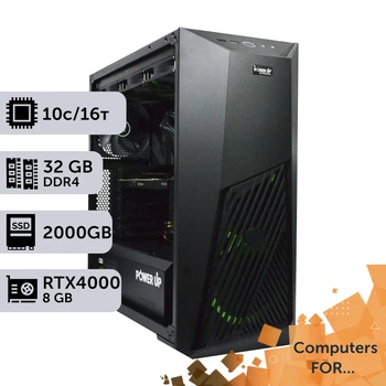 Компьютер Power Up #12 для CorelDRAW/Core i5 13400F/32 GB/SSD 2TB/NVIDIA Quadro RTX4000 8GB оптимизирован для редактирования фотографий и 2D-графики