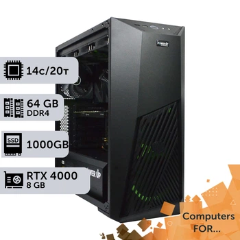 Компьютер Power Up #3 для AutoCad/Core i5 14600K/64 GB/SSD 1TB/NVIDIA Quadro RTX4000 8GBдля проектирования и инженерии оптимизирован для работы с CAD-программами предназначенными для 2D и 3D-проектирования