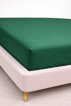 Простыня на резинке по периметру Ecotton SB-186 Dark Green Фланель 90х200 см (25568_000)