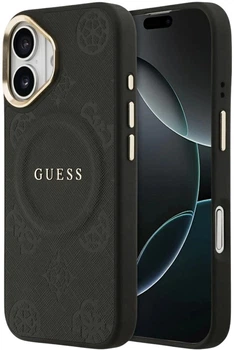 Панель Guess Peony Hot Stamp MagSafe для Apple iPhone 17 Black (3666339519674)