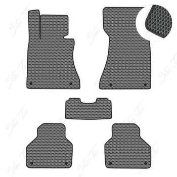 Комплект ковриков в салон Star-Tex на BMW 7-Series E65 (2001 - 2008) EVA/Сота малая Серый + Черный