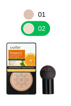 Кушон для обличчя Sadoer Vitamin C Light and Flawless Beauty Cushion Cream (02 - Бежевий світлий), 20 мл