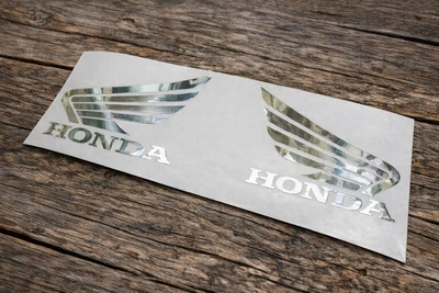 Наклейки Honda крылья ангела на мотоцикл бак пластик Хонда . Цвет Хромированный