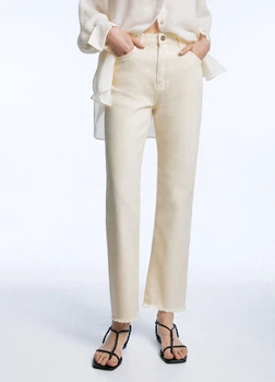 Прямі джинси із завищеною талією Massimo Dutti 5052684712c54 40 молочні (100004791)