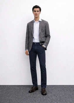 Брюки slim fit Massimo Dutti 57067401c54 W30 темно-синие (100005042)
