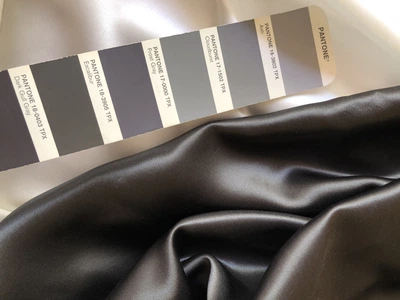 Натуральний 100% важкий шовк Mulberry 22mm атласного переплетення Graphite 95г/м2 140см