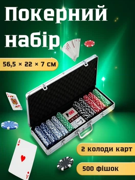 Настольная игра покер 500 фишек Рoker карты для покера 2 колоды игра настольная для компании в чемодане