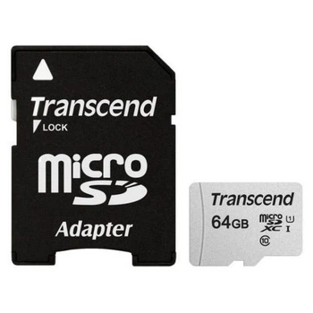 Карта памяти Transcend 64GB microSDXC class 10 UHS-I U1 (TS64GUSD300S-A) Transcend TS64GUSD300S-A 913049