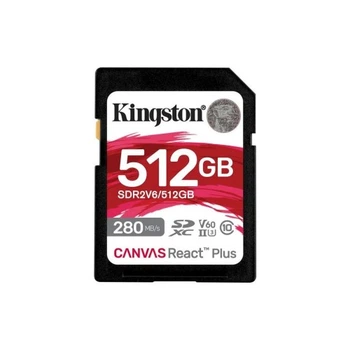 Карта памяти Kingston 512GB SDXC class 10 UHS-II U3 Canvas React Plus (SDR2V6/512GB) Kingston SDR2V6/512GB 913542
