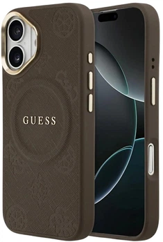 Панель Guess Peony Hot Stamp MagSafe для Apple iPhone 17 Brown (3666339519995)