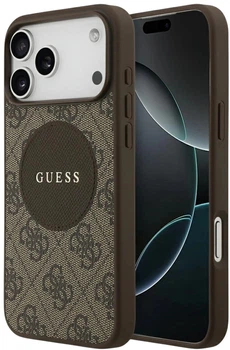 Панель Guess 4G Circle Classic Logo MagSafe для Apple iPhone 17 Pro Max Brown (3666339490034)